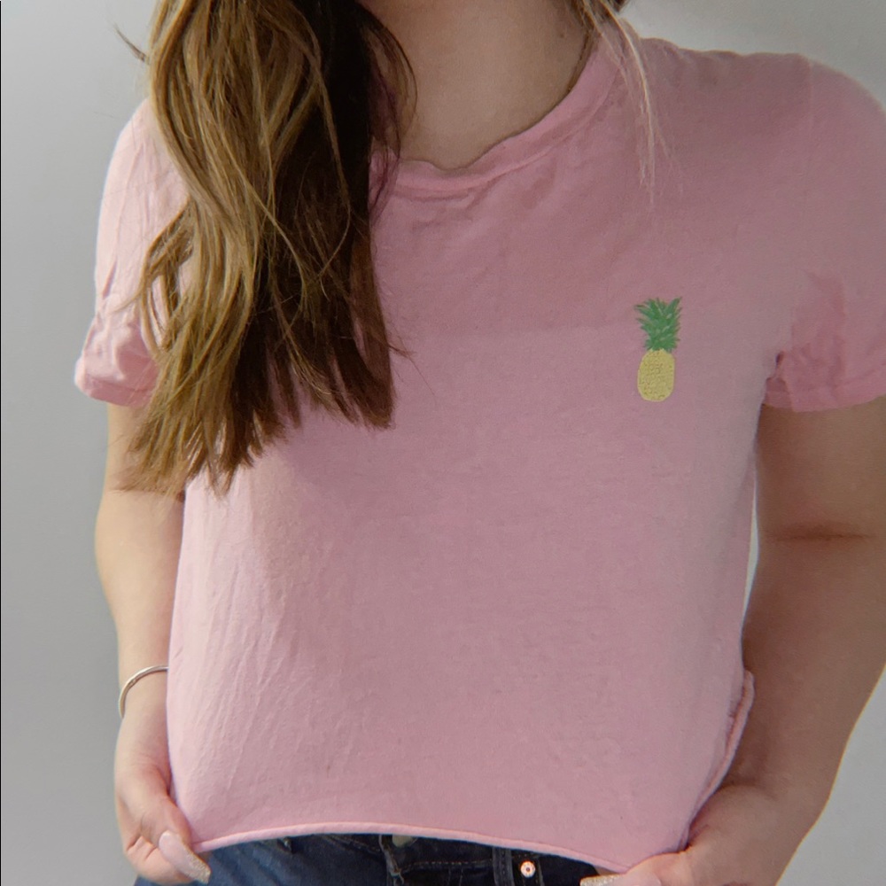 Cropped pink pineapple shirt